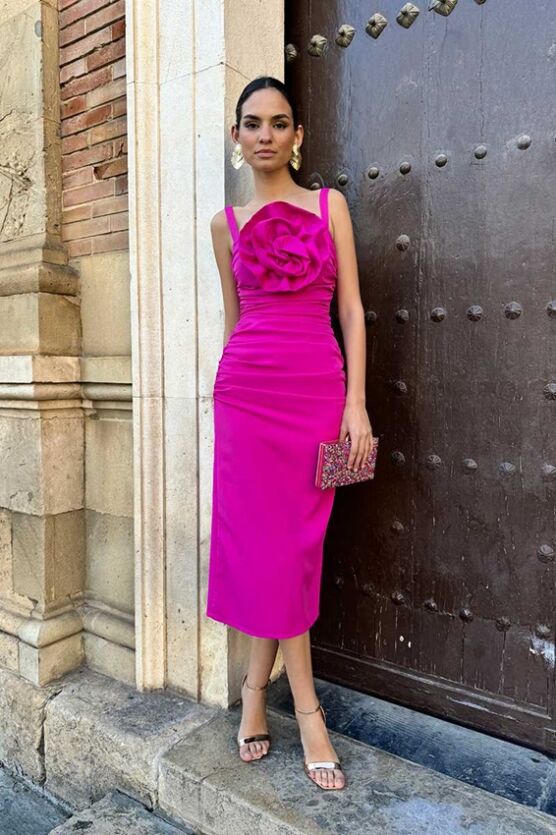 Vestido Sia rosetón buganvilla - Imagen 6