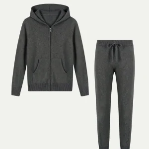 Conjunto de Firma Gris Oscuro con Capucha