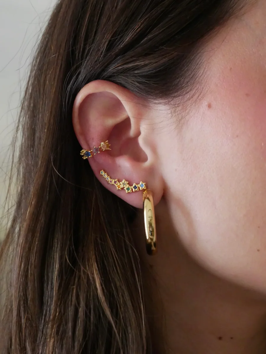 EAR CUFF ESTRELLAS MULTICOLOR (UNIDAD) - Imagen 2