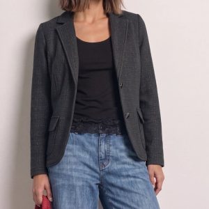 Americana marino estampada
