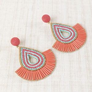 Pendiente abanico coral