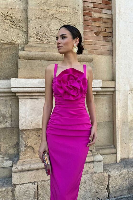 Vestido Sia rosetón buganvilla - Imagen 5