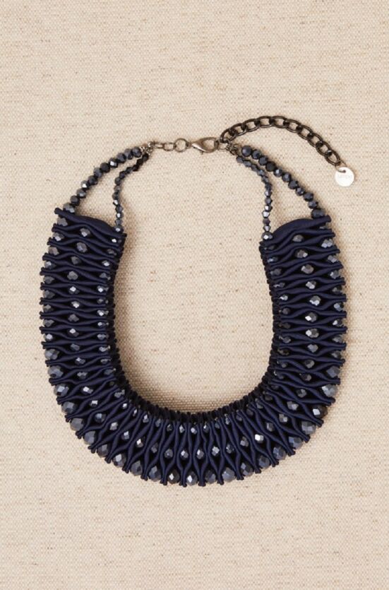 Collar acordeón azul