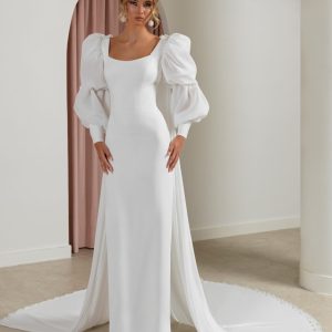 Vestido de novia sencillo y elegante