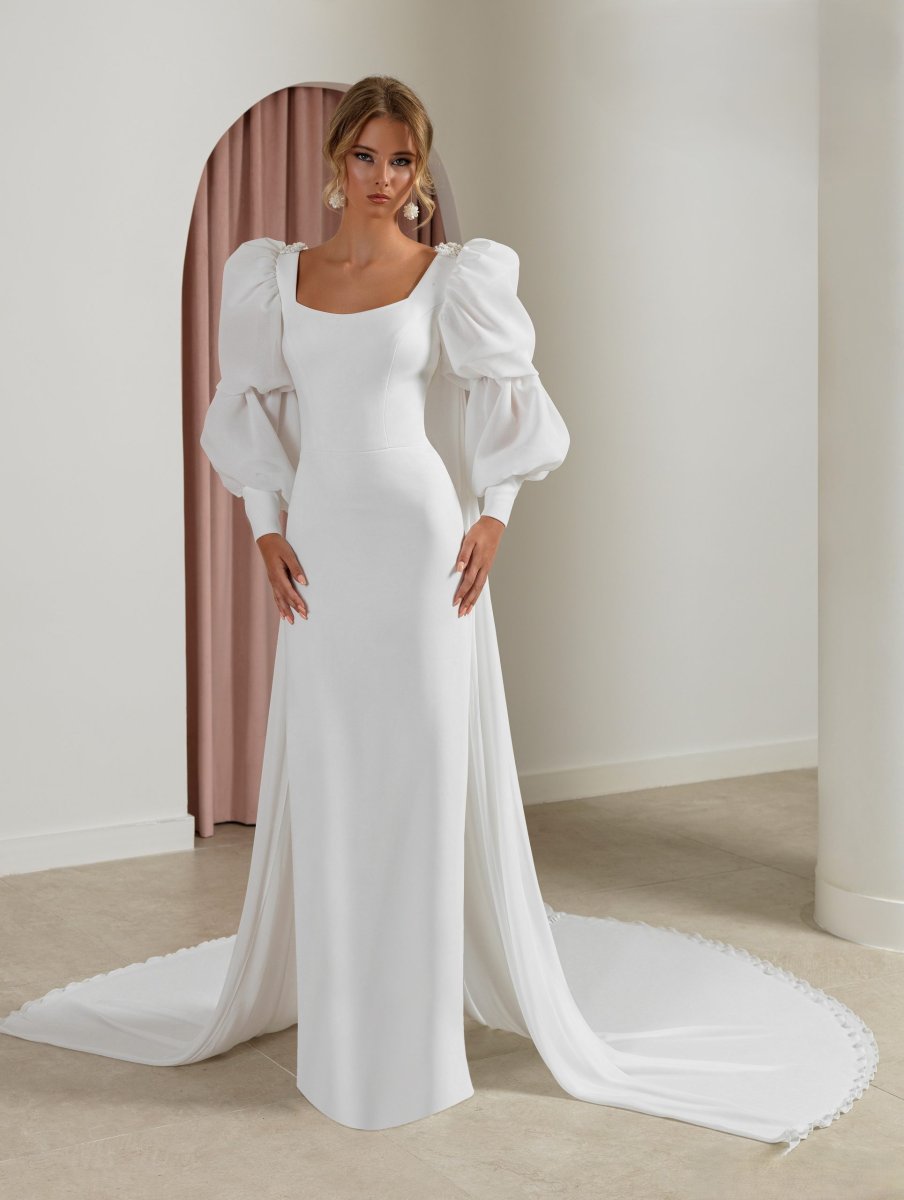 Vestido de novia sencillo y elegante - Imagen 2
