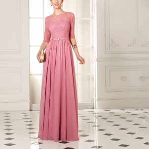 Vestido largo de gasa para Madrina o invitada.