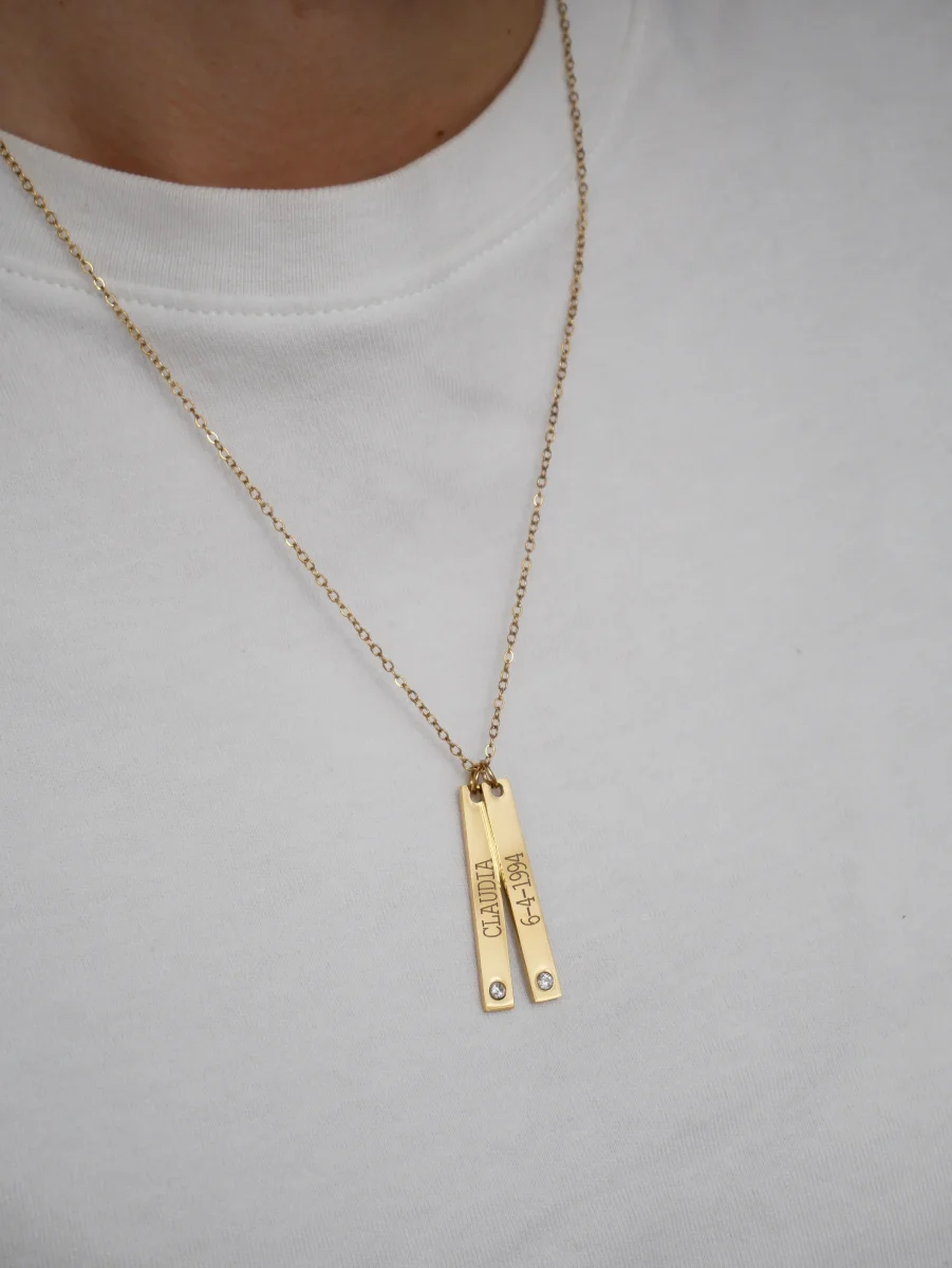 COLLAR DOUBLE LINE CIRCON (personalizable) - Imagen 3