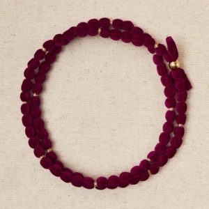 Collar largo terciopelo violeta
