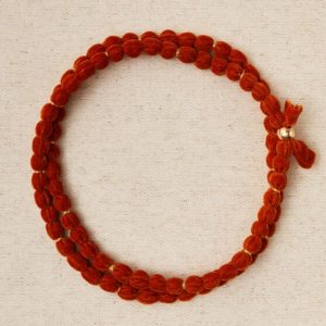 Collar largo terciopelo naranja