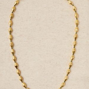 Collar largo dorado y violeta