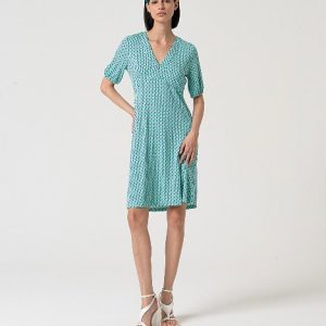 Vestido estampado verde agua
