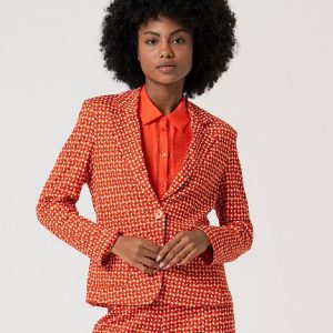 Blazer estampada naranja