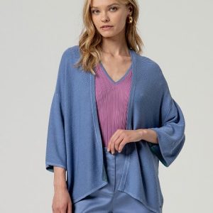 Kimono punto abierto azul