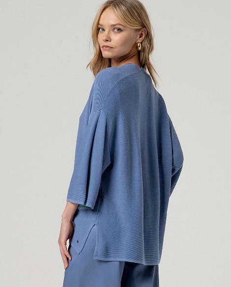 Kimono punto abierto azul - Imagen 4