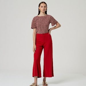Pantalón crop teja