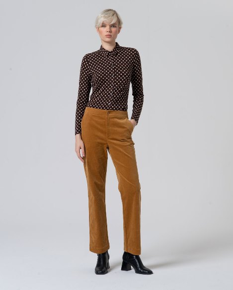 Pantalón recto pana mostaza - Imagen 2