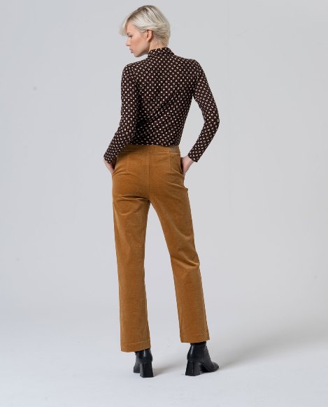 Pantalón recto pana mostaza - Imagen 4