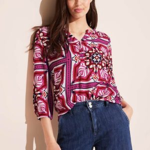 Blusa estampada Fucsia 3/4