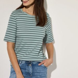 Camiseta rayas verde agua