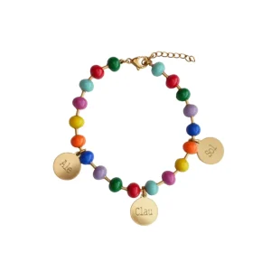PULSERA BOLAS MULTICOLOR (personalizable)