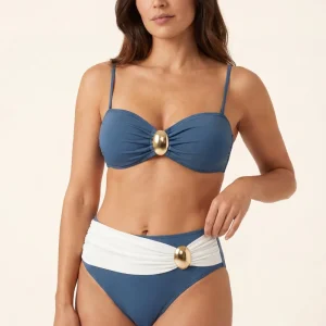 Bikini bandeau de talle alto