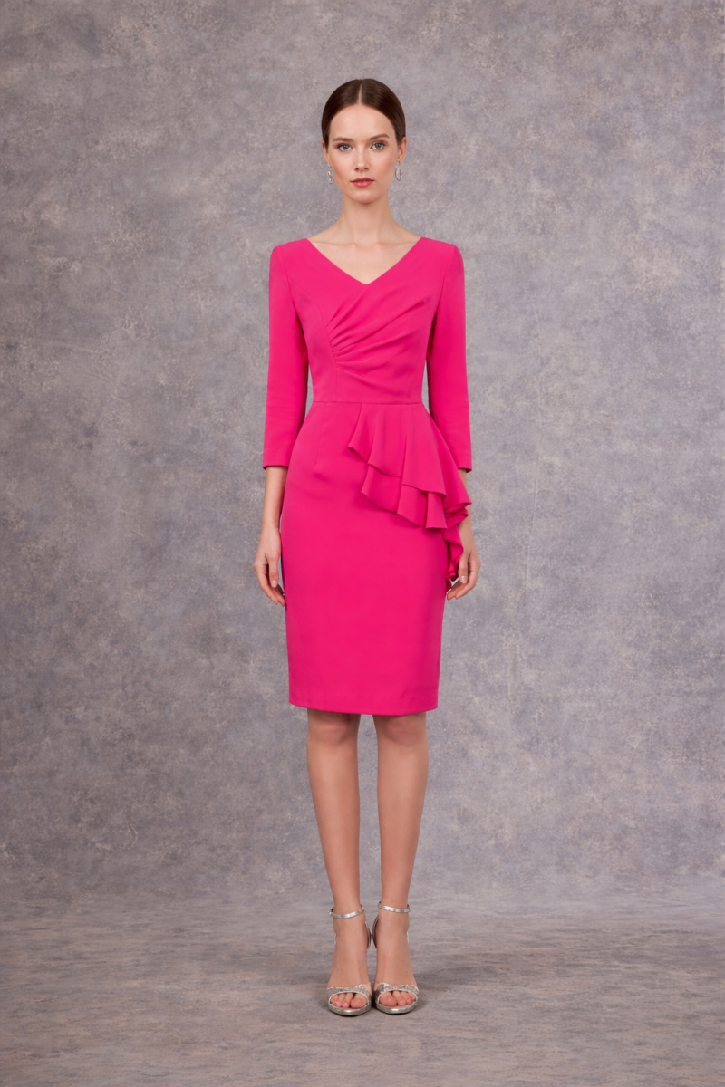 Vestido Elegante con Manga Especial invitada tarde. - Imagen 4