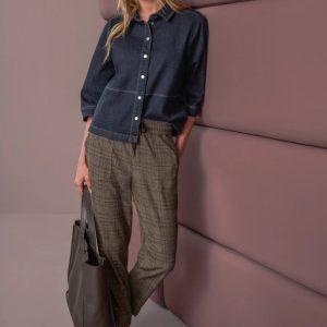 Camisa vaquera corta