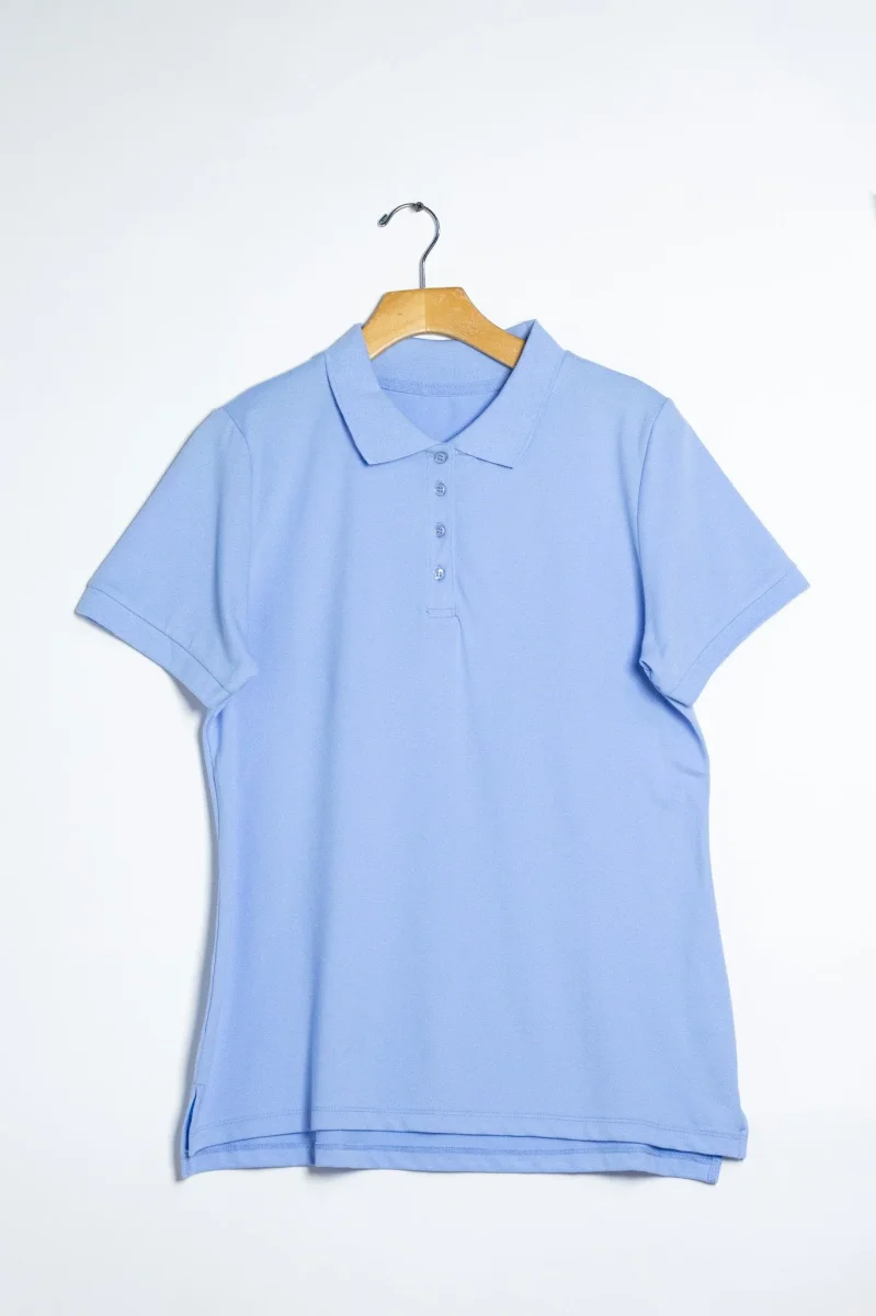 Blusa Polo Curvy Algodón Azul Cielo Básica - Imagen 5
