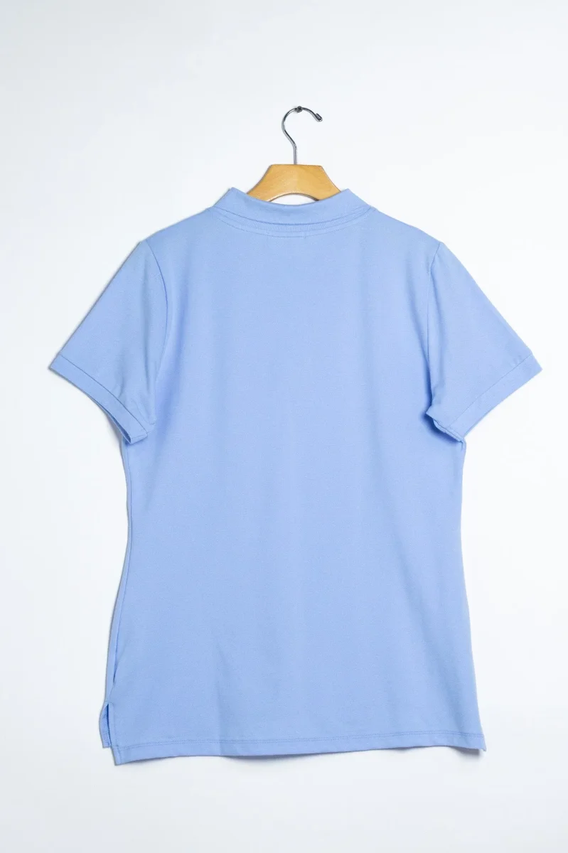 Blusa Polo Curvy Algodón Azul Cielo Básica - Imagen 7