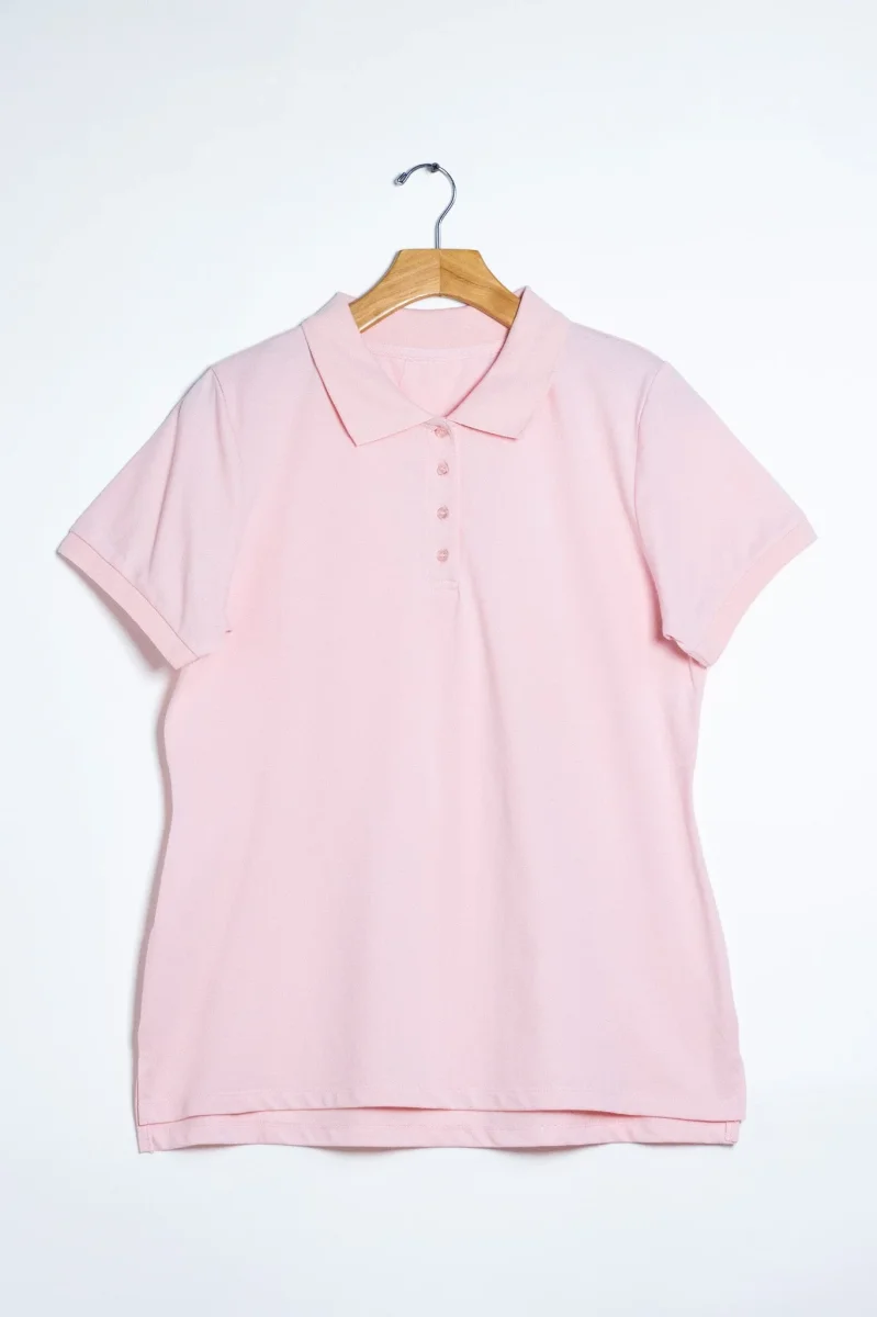 Blusa Polo Curvy Algodón Rosa Pastel Femenina - Imagen 6