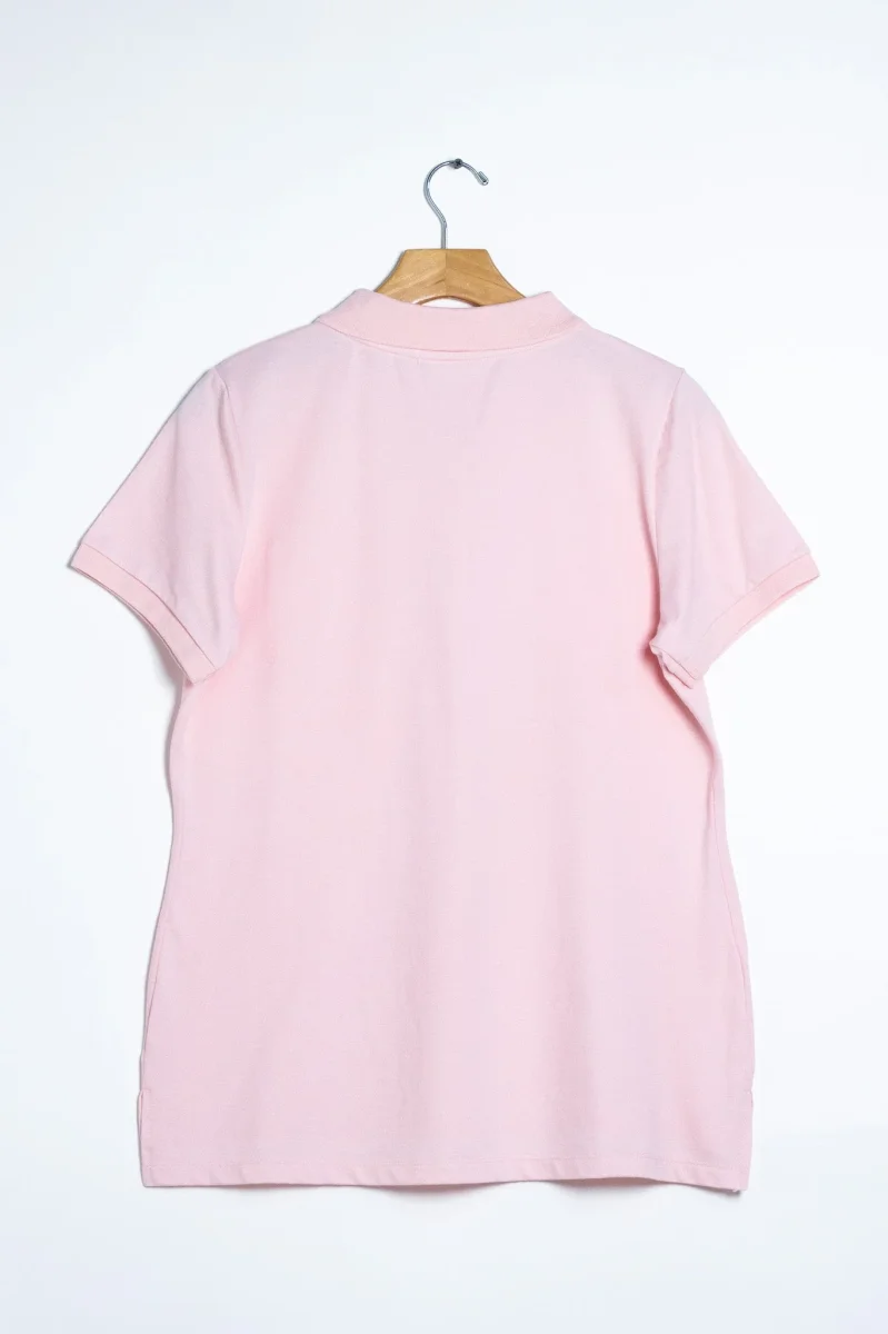 Blusa Polo Curvy Algodón Rosa Pastel Femenina - Imagen 9