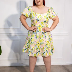 Vestido Estampado con Resorte Curvy Lima