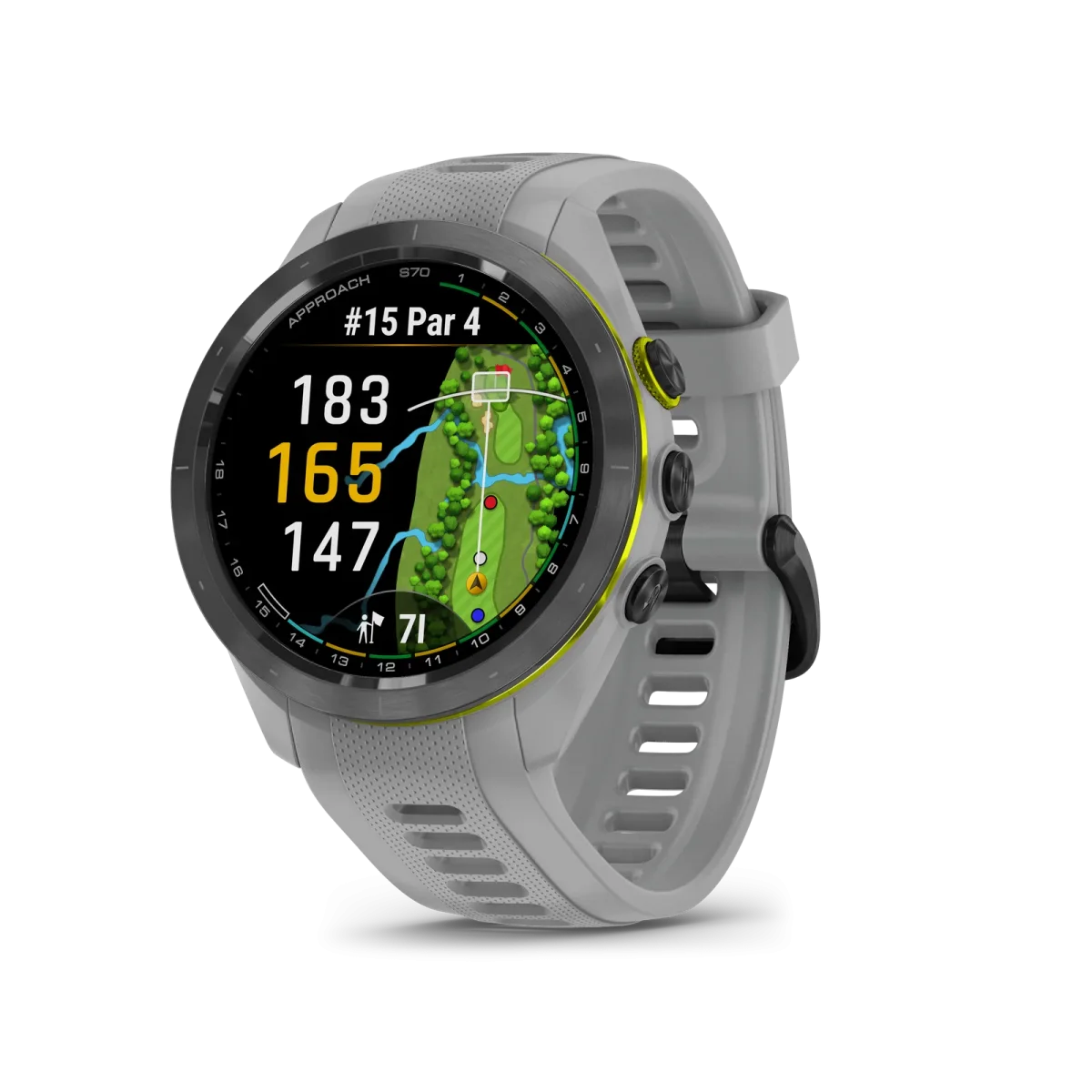 Approach® S70 – 42 mm Bisel de cerámica negro con correa de silicona de color gris.nº ref: 010-02746-11