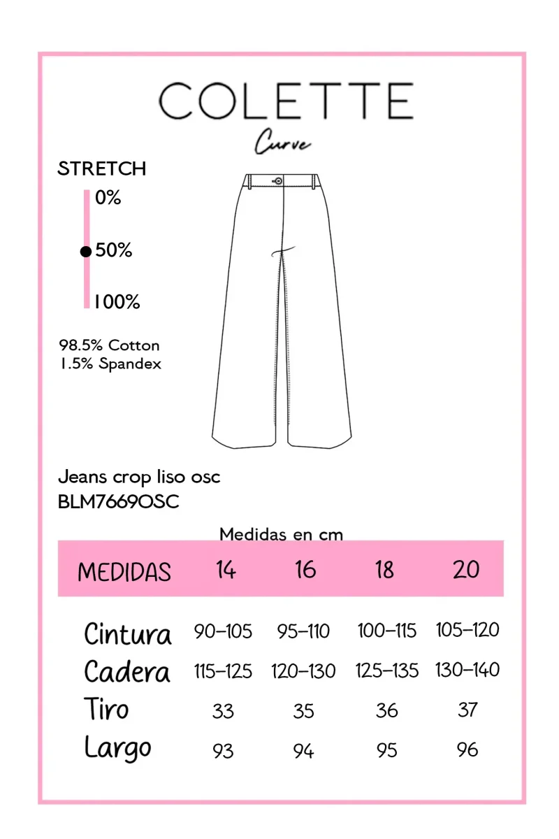 Jeans Crop Liso Curvy Oscuro - Imagen 3