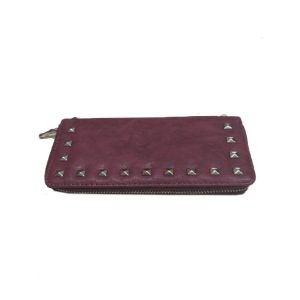 Billetera Ch. EC-2042. Bordó con tachas
