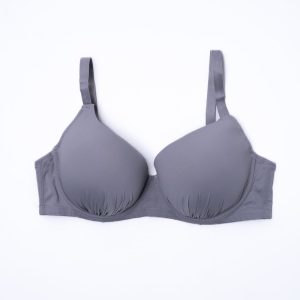 Brasier Curvy Liso Gris Soft Touch Realce Natural Versátil