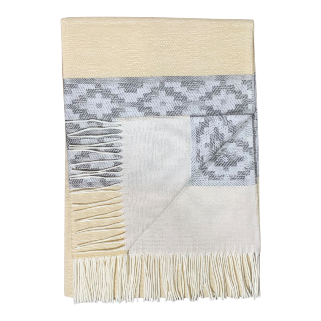 Bufandon Guarda Pampa XXL FA. 25-Crema/Gris - Imagen 3