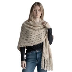 Bufandón Nube Tejido – Beige