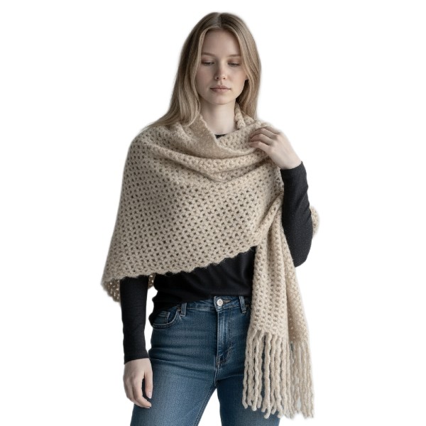 Bufandón Nube Tejido – Beige