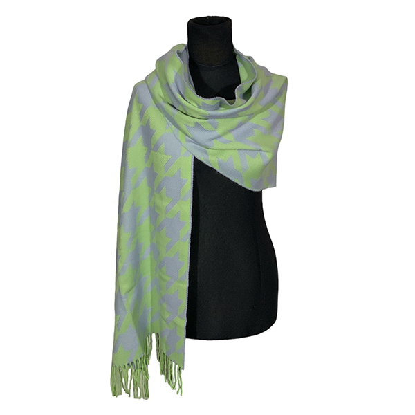 Bufandon XXL Angosto FA. 23-Pied de Poule-Verde