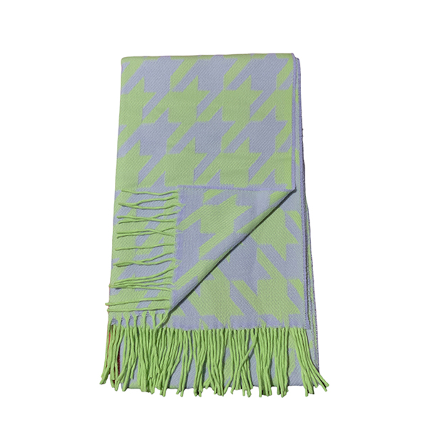 Bufandon XXL Angosto FA. 23-Pied de Poule-Verde - Imagen 3