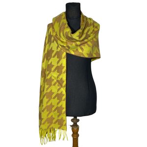 Bufandon XXL Angosto FA. 23-Pied de Poule-Amarillo