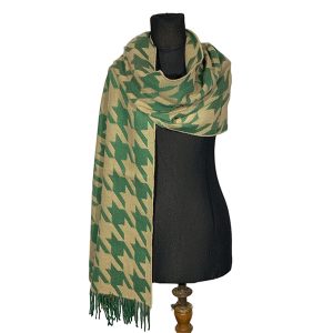 Bufandon XXL Angosto FA. 23-Pied de Poule-Verde