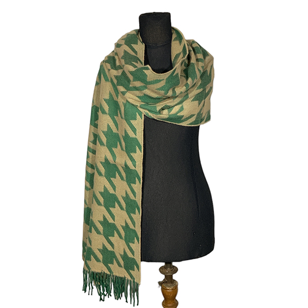 Bufandon XXL Angosto FA. 23-Pied de Poule-Verde