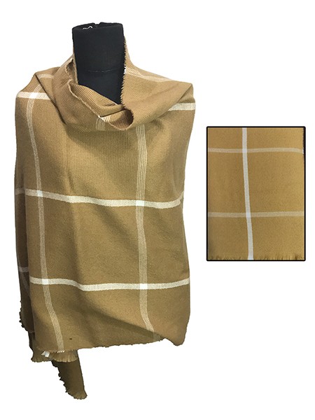 Bufandon XXL Plus FA. Line. White. Camel - Imagen 2