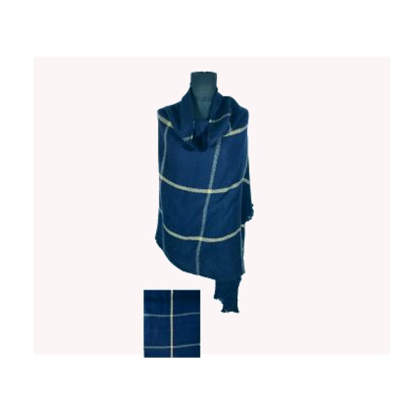 Bufandon XXL Plus FA. Line. Choco. Azul. - Imagen 2