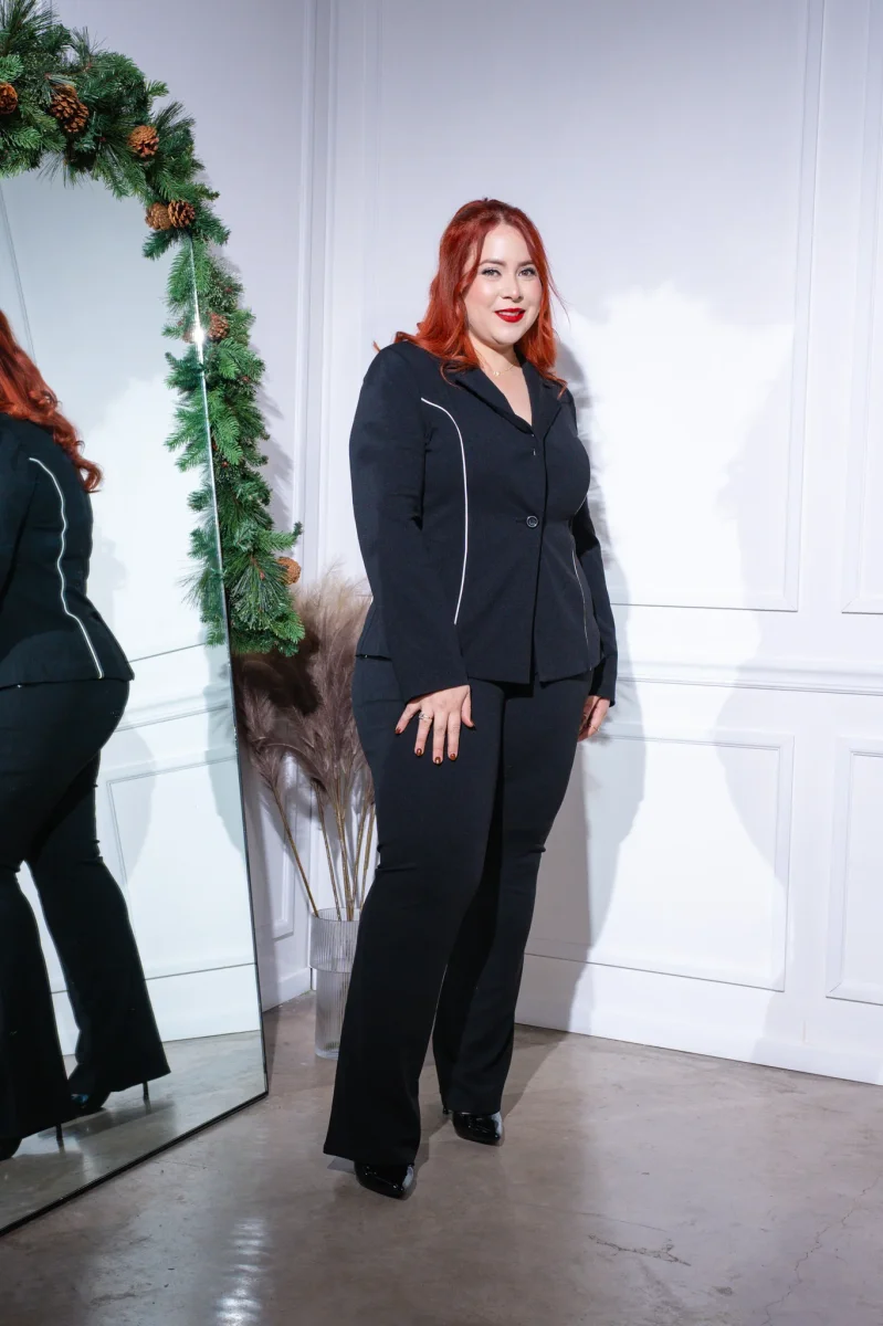 Set Pantalón y Jacket Vestir Negro | Talla Extra Plus Size - Imagen 6