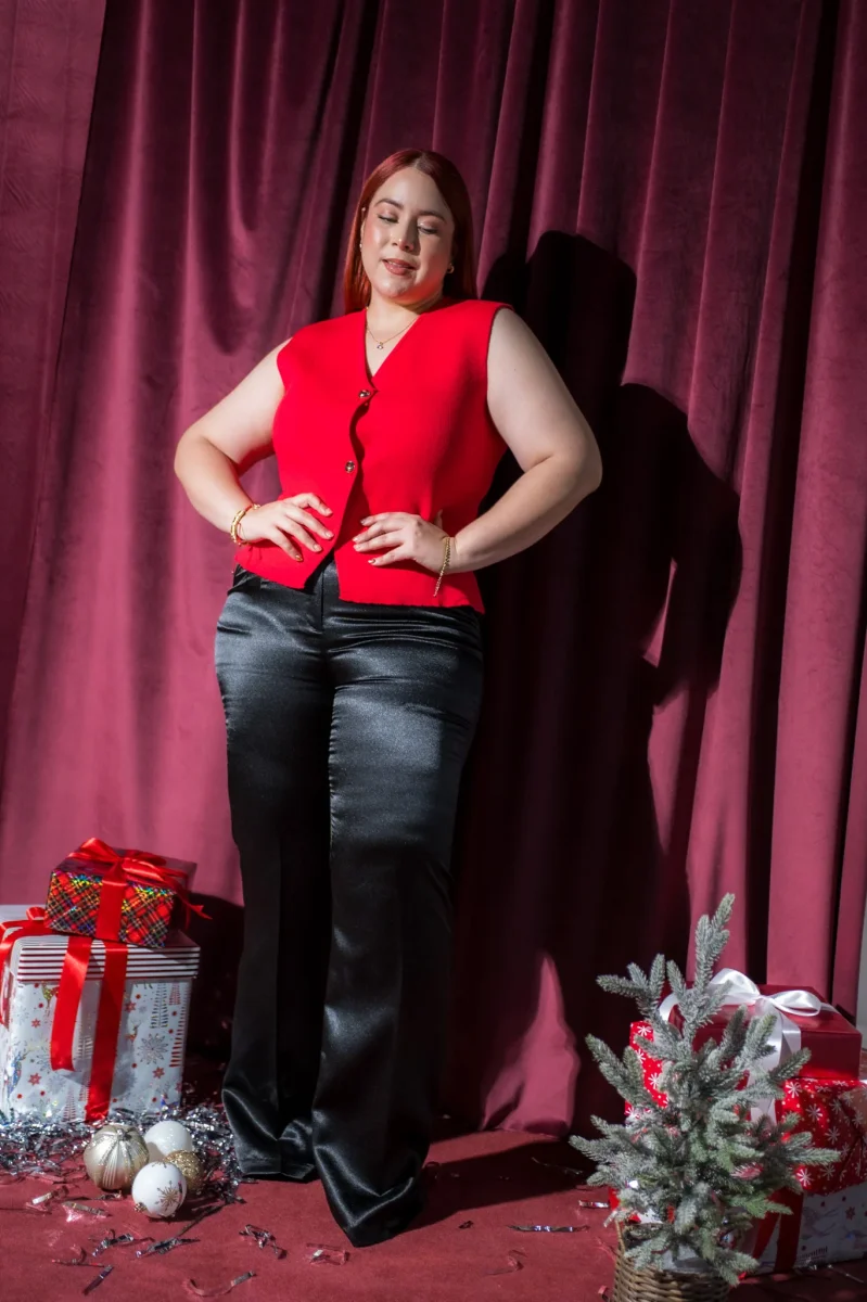 Pantalón Curvy Recto Satín Negro Realza Glúteos Premium - Imagen 6