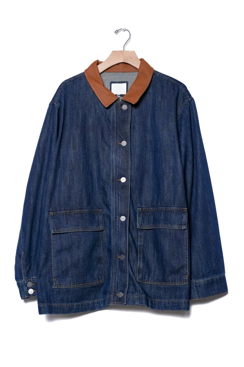 Chamarra Curvy Denim con Cuero Edge Premium Statement - Imagen 7