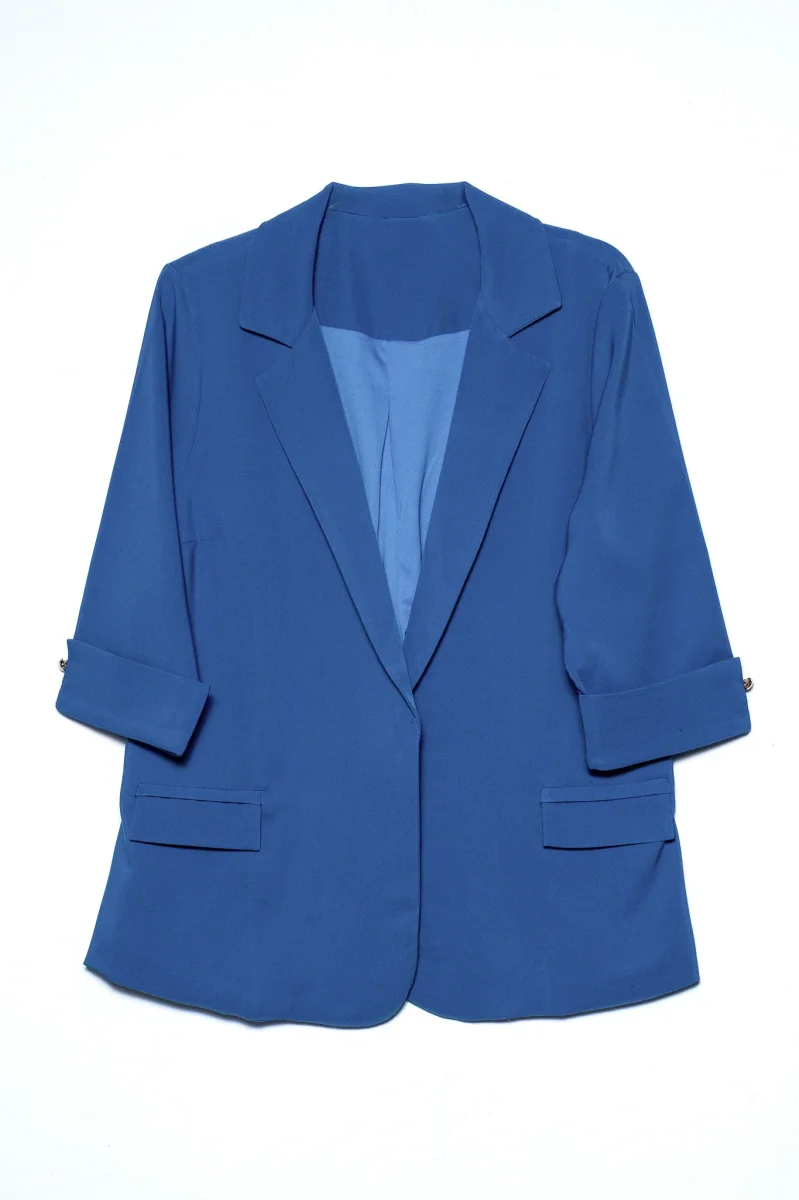 Blazer Curvy Elegante Oficina Forro Stretch Fit Relajado